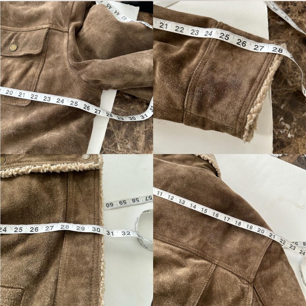 Vintage Wilson’s Leather Brown Weathered Suede Sherpa Lined Men’s Jacket. - Picture 6 of 8